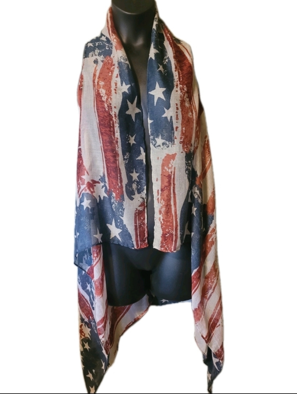 Maurices Wrap Flag Patriotic Vest S/M Tomato Girl Summer Holidays 250th